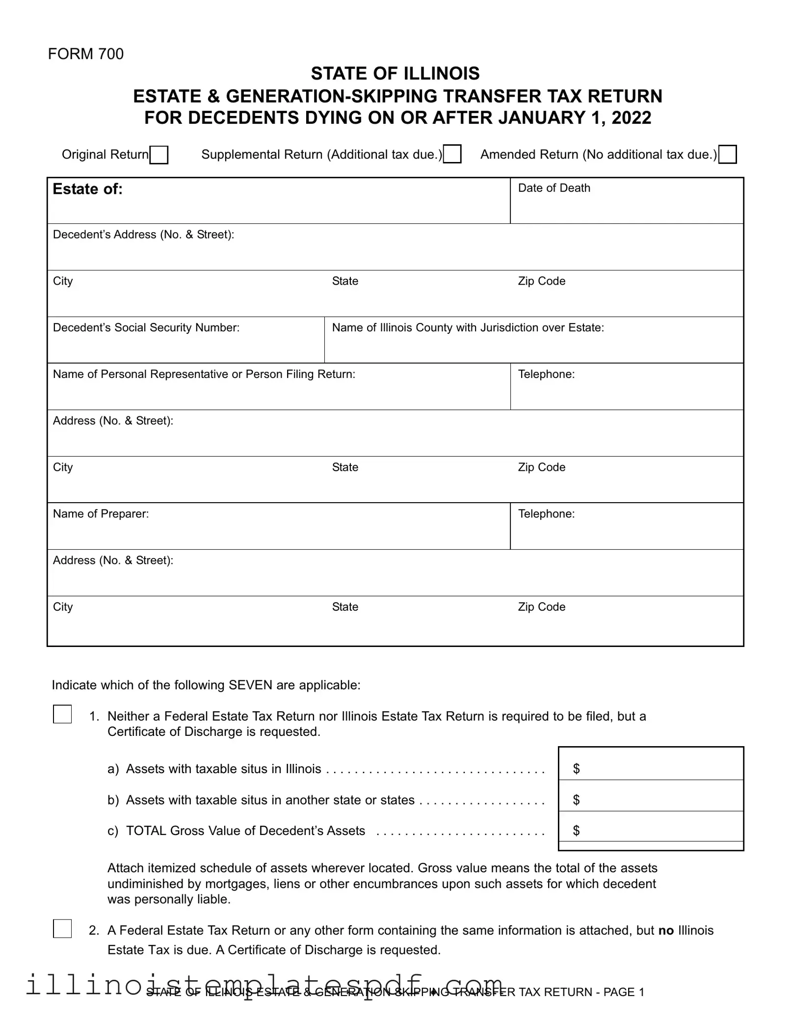 Official Illinois 700 Form in PDF