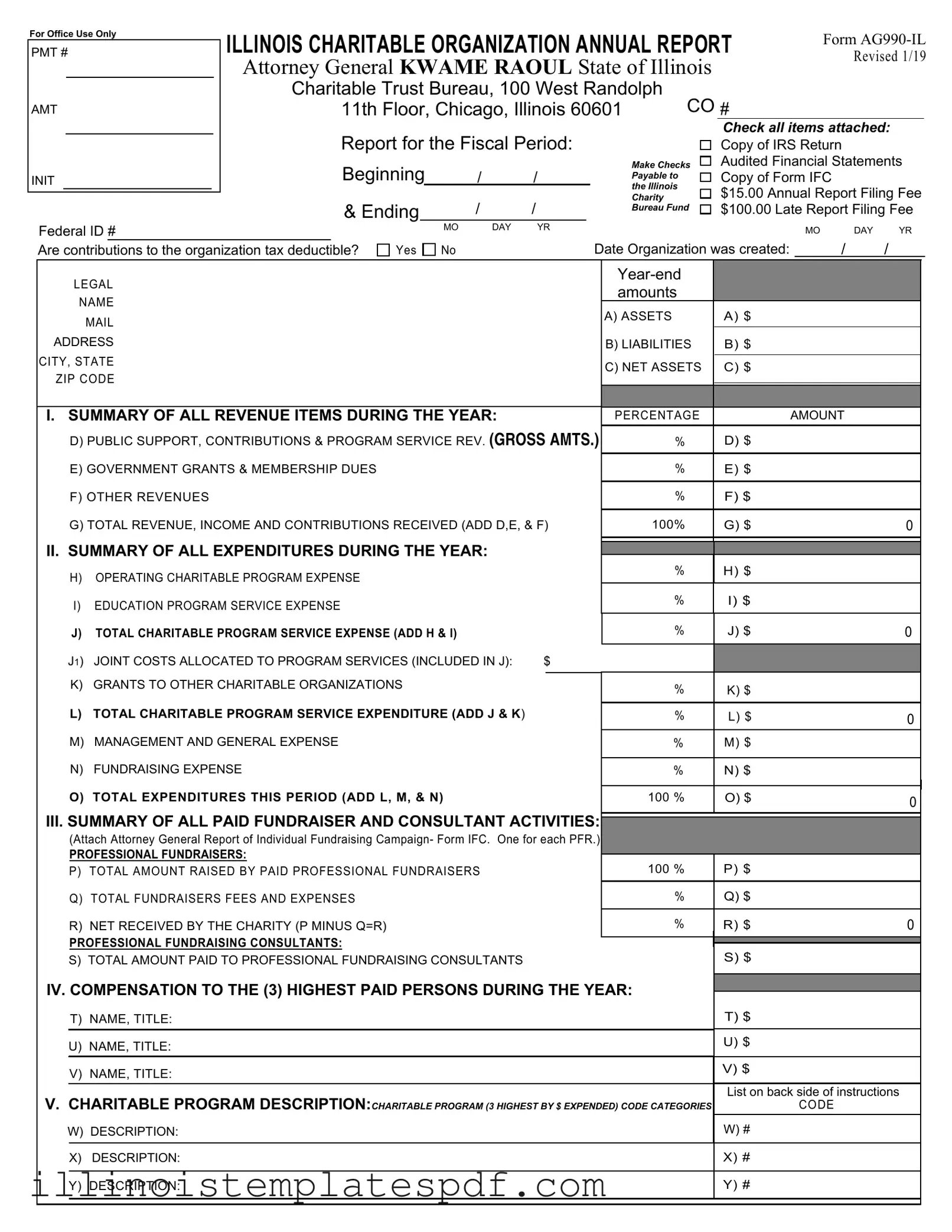 Official Illinois Ag990 Form in PDF