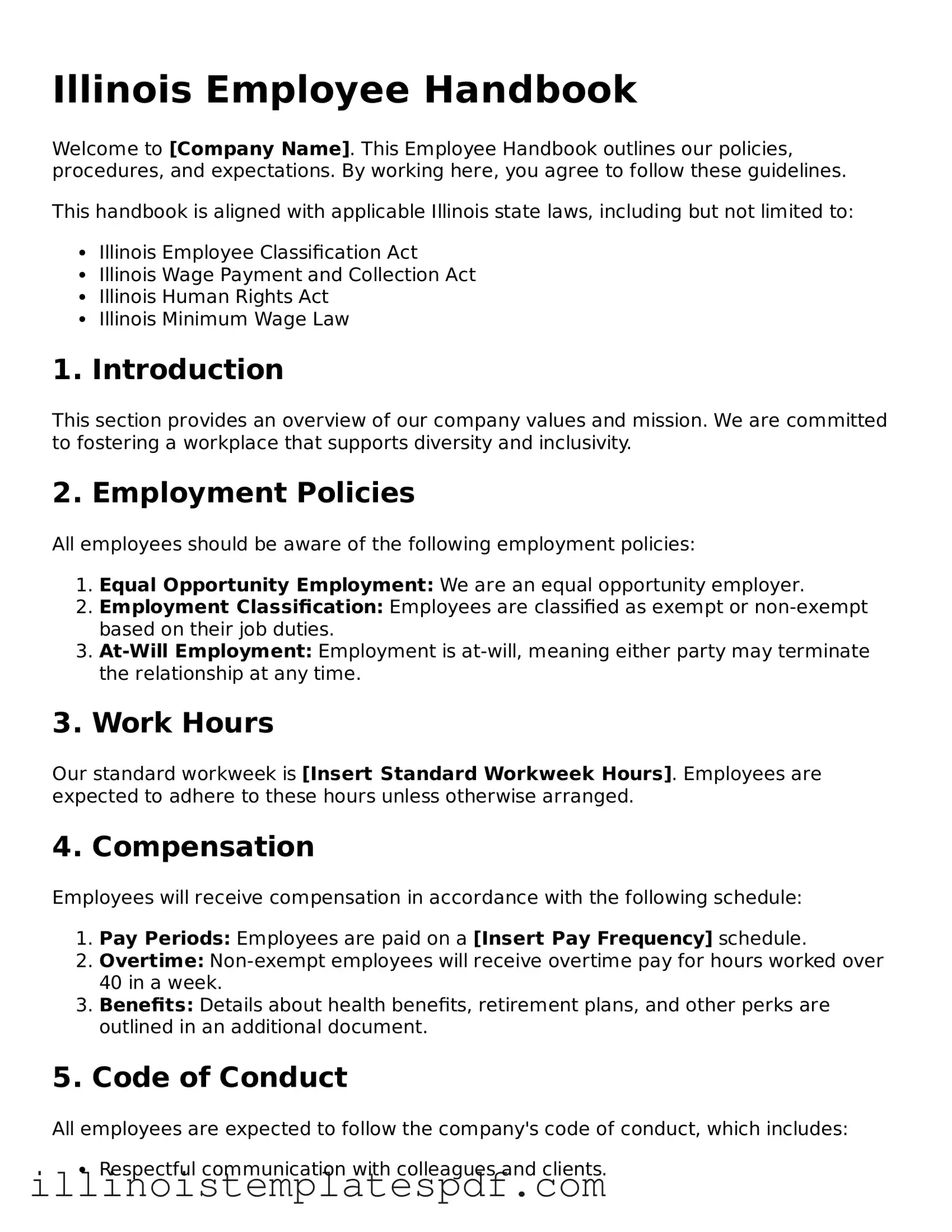 Illinois Employee Handbook Template