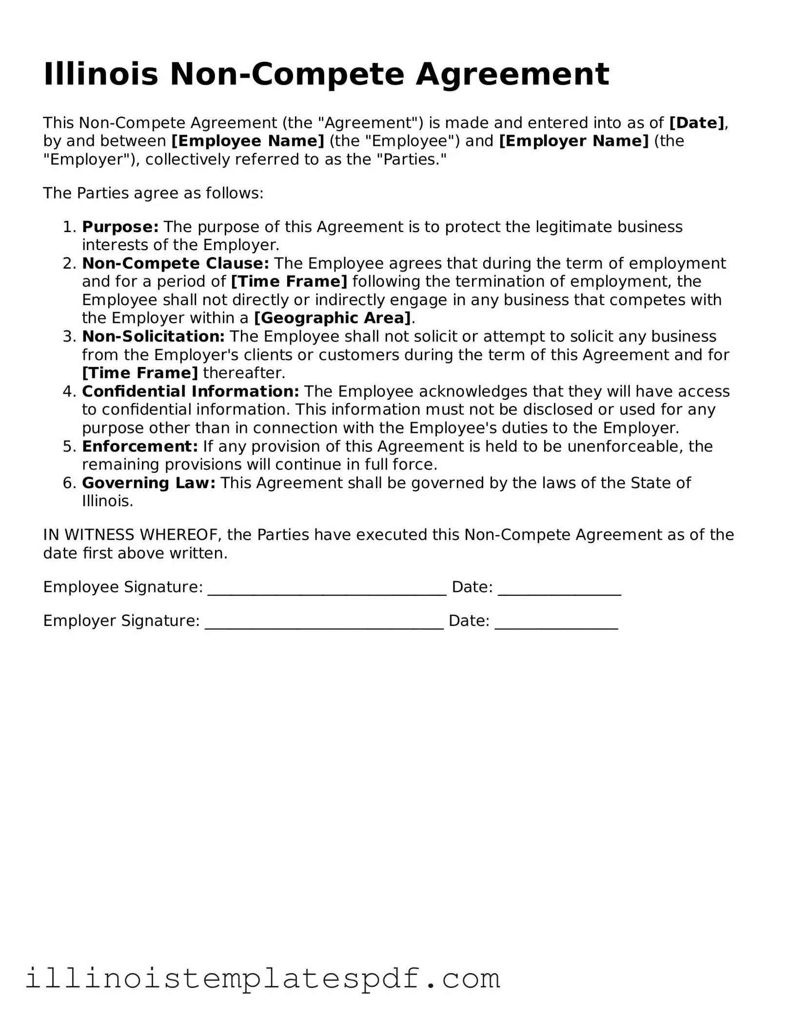 Illinois Non-compete Agreement Template