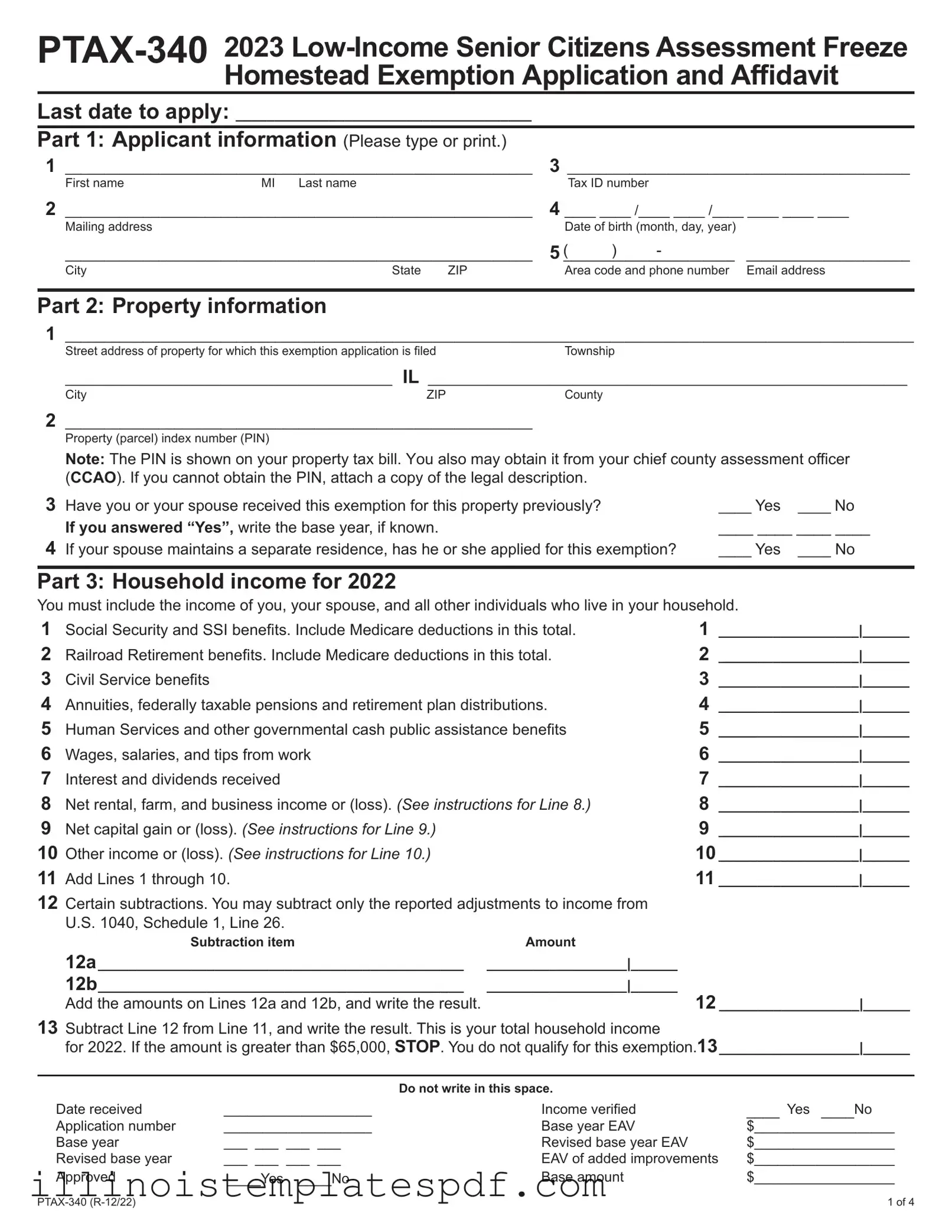 Official Illinois Ptax 340 Form in PDF