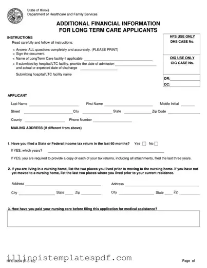 Official Hfs 3654 Illinois Form in PDF