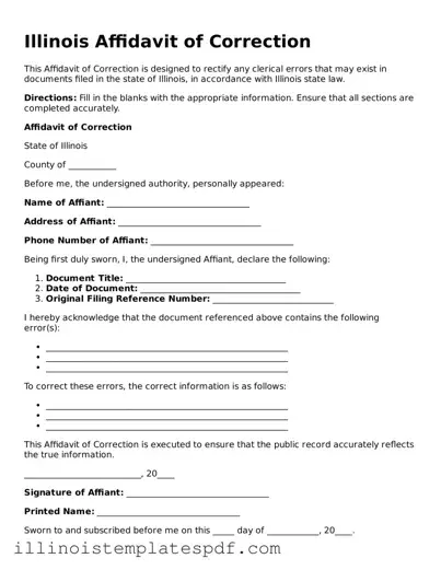 Illinois Affidavit of Correction Template