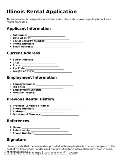 Illinois Rental Application Template