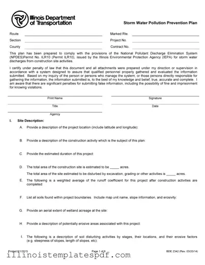Official Illinois Bde 2342 Form in PDF