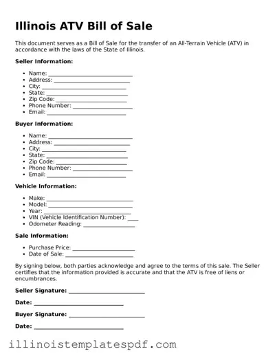 Illinois ATV Bill of Sale Template