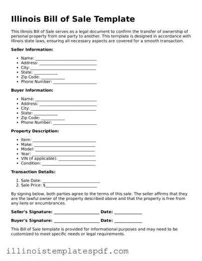 Illinois Bill of Sale Template