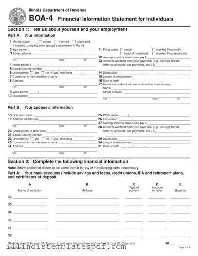 Official Illinois Boa 4 Form in PDF