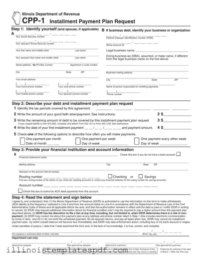 Official Illinois Cpp 1 Form in PDF