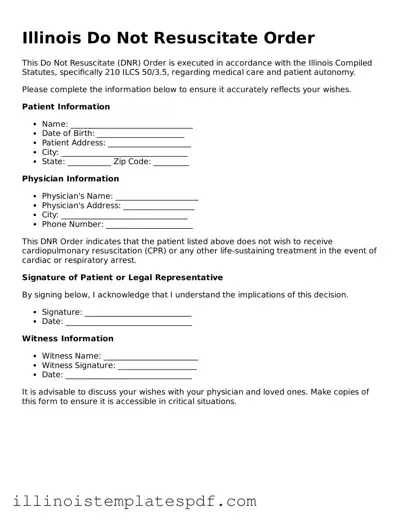 Illinois Do Not Resuscitate Order Template