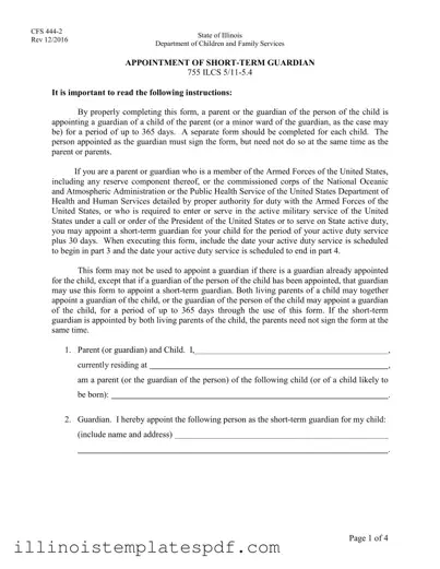 Official Illinois Guardian Form in PDF