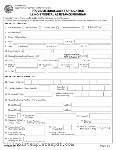 Official Illinois Hfs 2243 Form in PDF