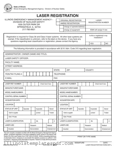 Official Illinois Iema 243 Form in PDF