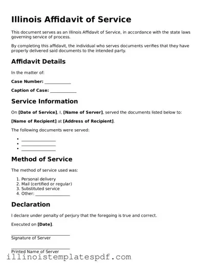 Illinois Affidavit of Service Template