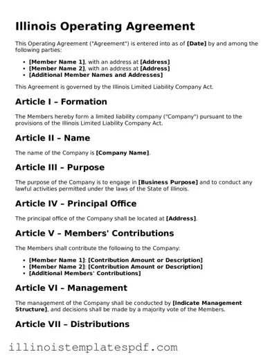 Illinois Operating Agreement Template