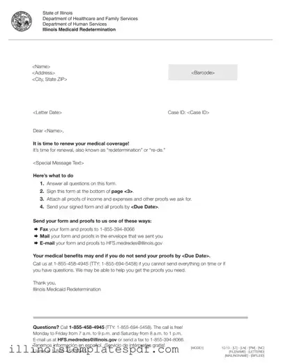 Official Illinois Medicaid Redetermination Form in PDF