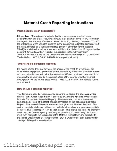 Official Illinois Motorist Report Form in PDF