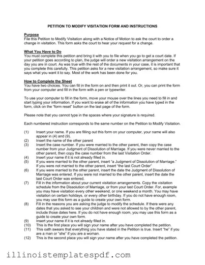Official Illinois Petition To Modify Form in PDF