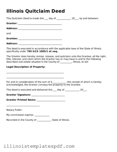 Illinois Quitclaim Deed Template