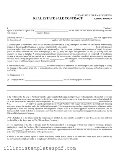 Official Illinois Realtor Contract Form in PDF