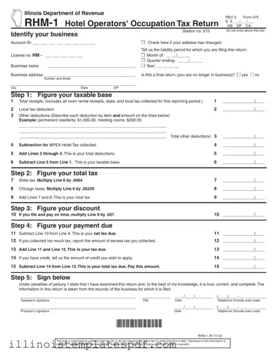 Official Illinois Rhm 1 Form in PDF