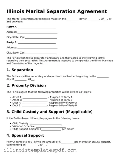 Illinois Marital Separation Agreement Template