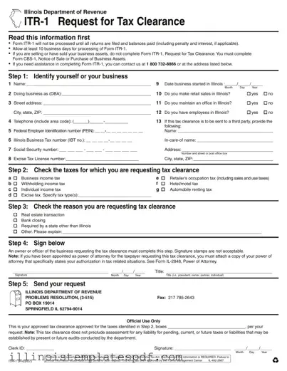 Official Itr 1 Illinois Form in PDF